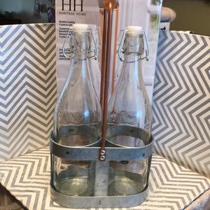 Heritage Home Bottle Caddy Set Galvanized Metal